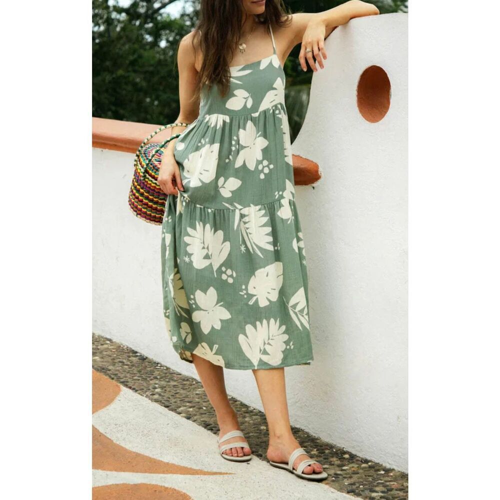 Oneill Cecily Dress - Lilly Pad Green size S - Picture 8 of 8